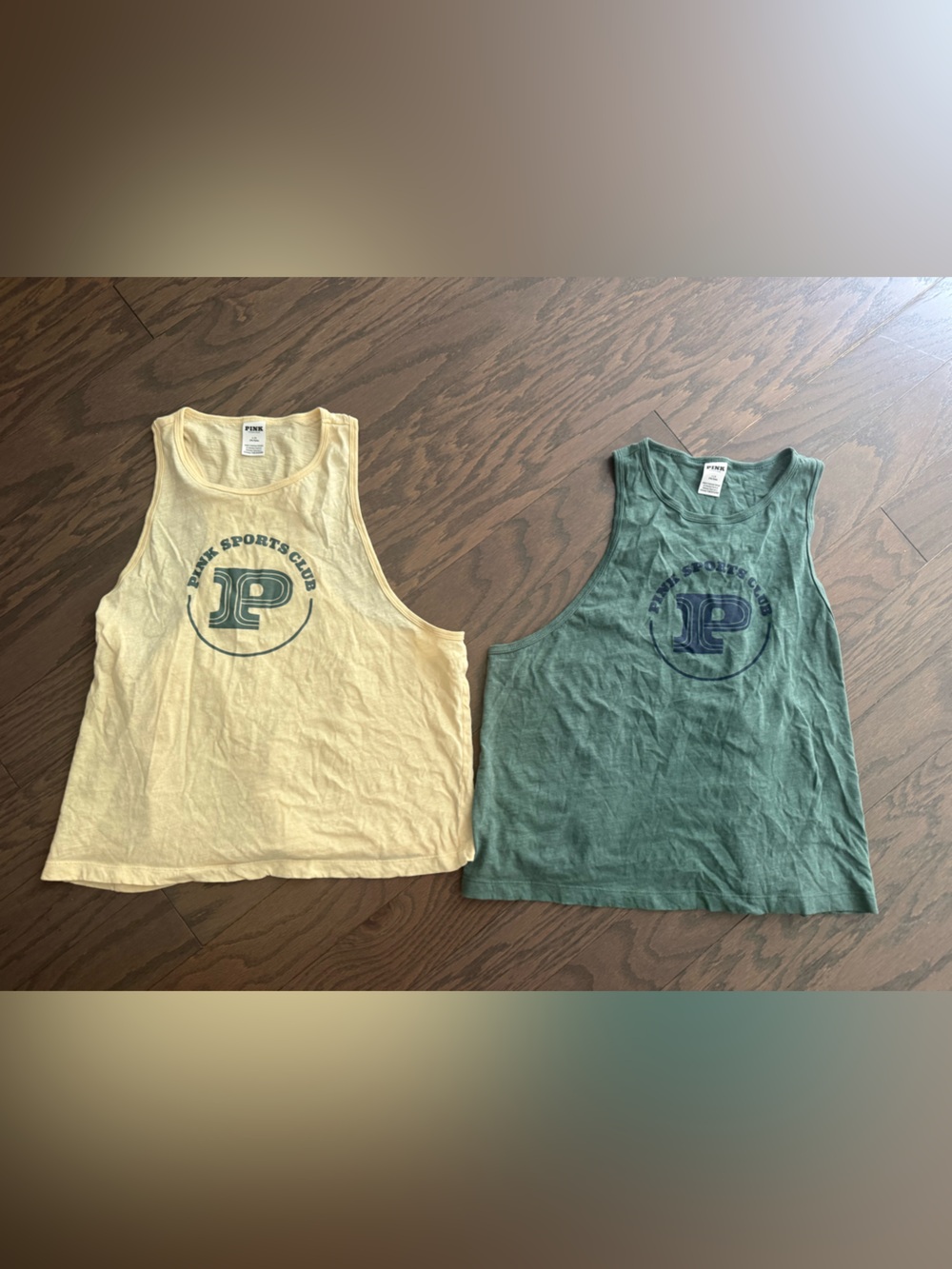 Victoria's Secret PINK Crop Tank Tops lot bundle sz large racer back